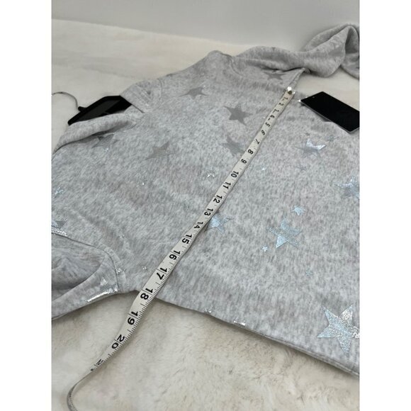 New 90 DEGREE BY REFLEX Size S Pullover Hoodie LFW99004 Celestial Silver Star - Picture 3 of 13